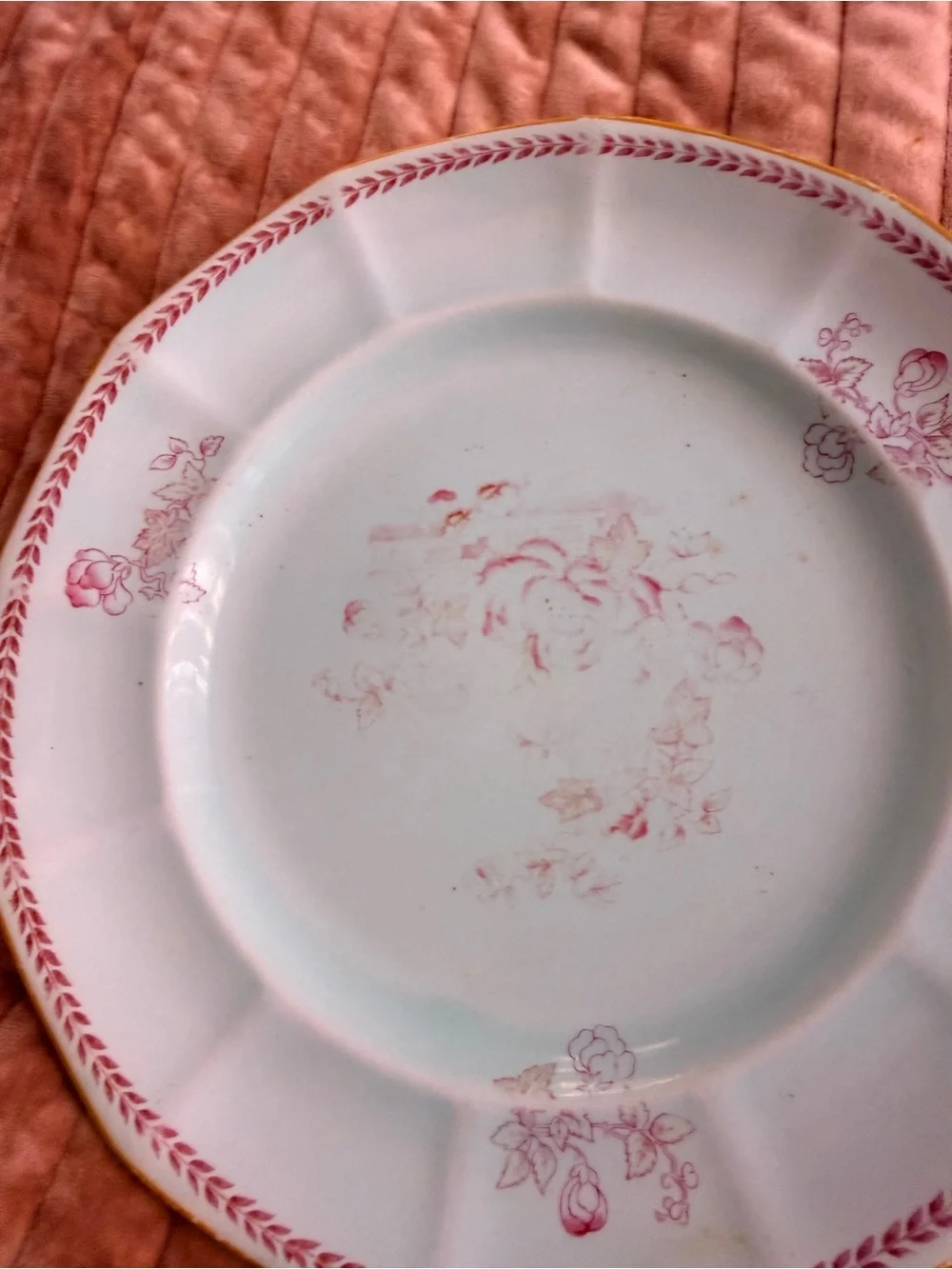 Vintage Adams Calyx Ware Lowestoft Floral Dinner Plate England